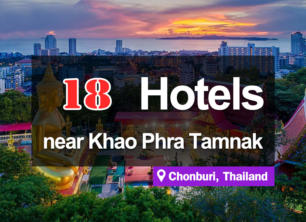 18 Hotel Accommodations around Phra Tamnak Hill, Pattaya. Beautiful views, near the sea.