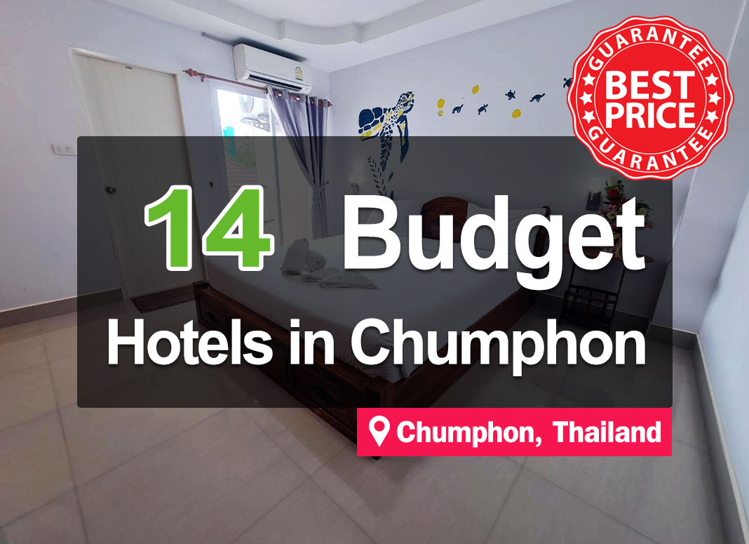 14 Cheap Hotel Accommodations in Chumphon, Prices start from just a few hundred baht.