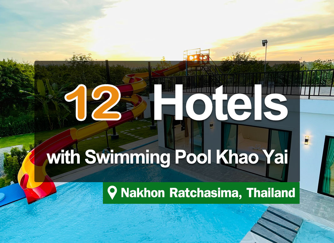 12 Hotel Accommodations in Khao Yai, with swimming pool, in the midst of nature.