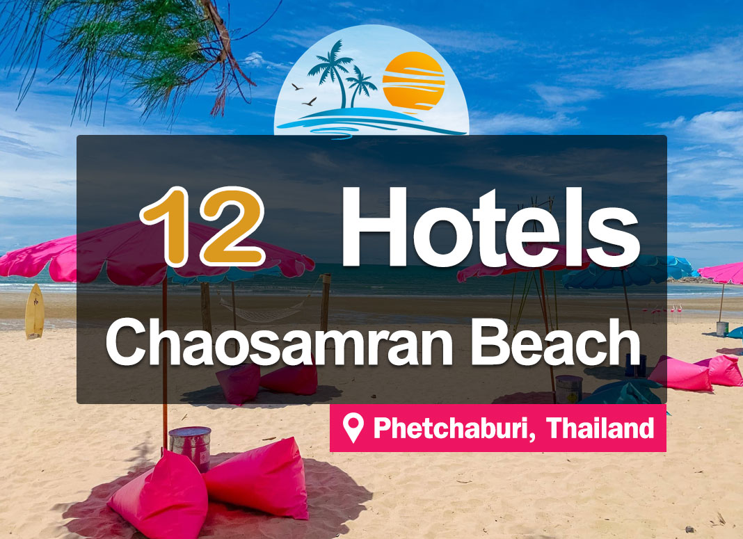 12 Attractive Hotel Accommodations on Chao Samran Beach. Good view of the sea. Phetchaburi.