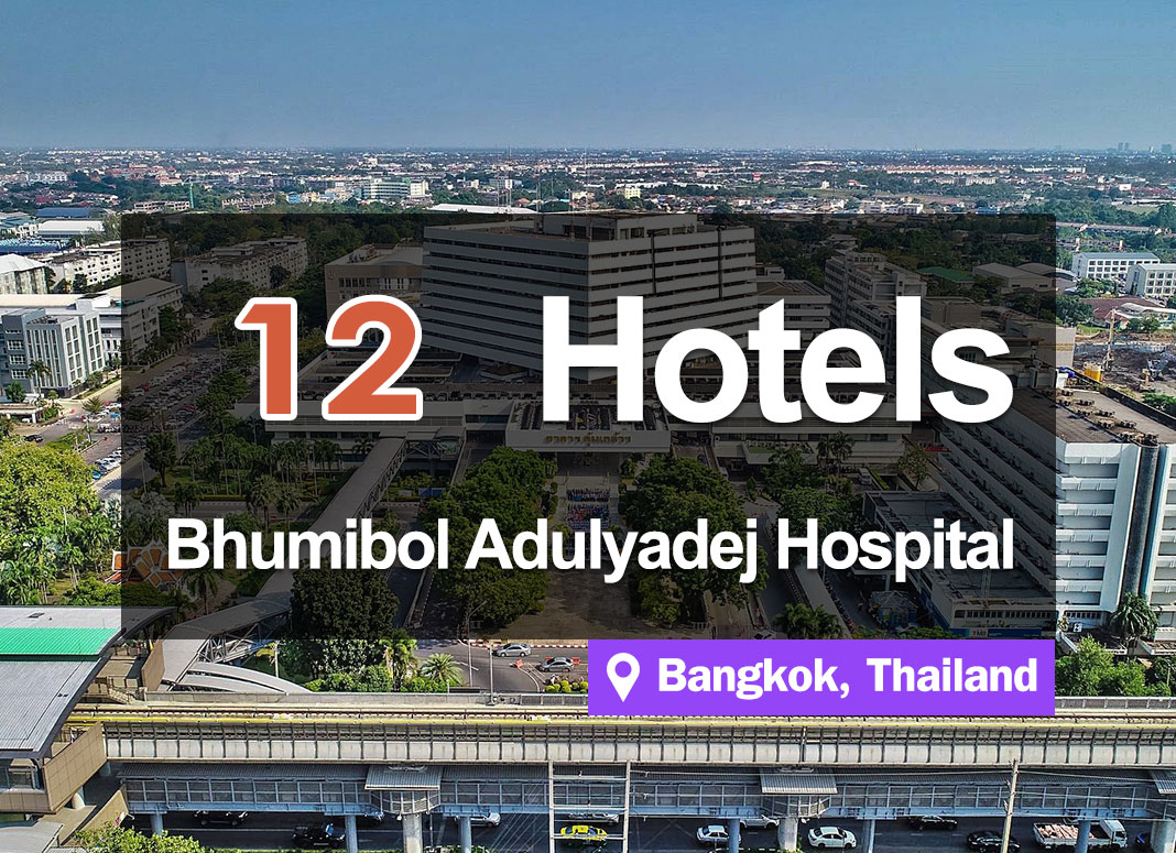 12 Inexpensive Hotel Accommodations near Bhumibol Adulyadej Hospital, Bangkok.