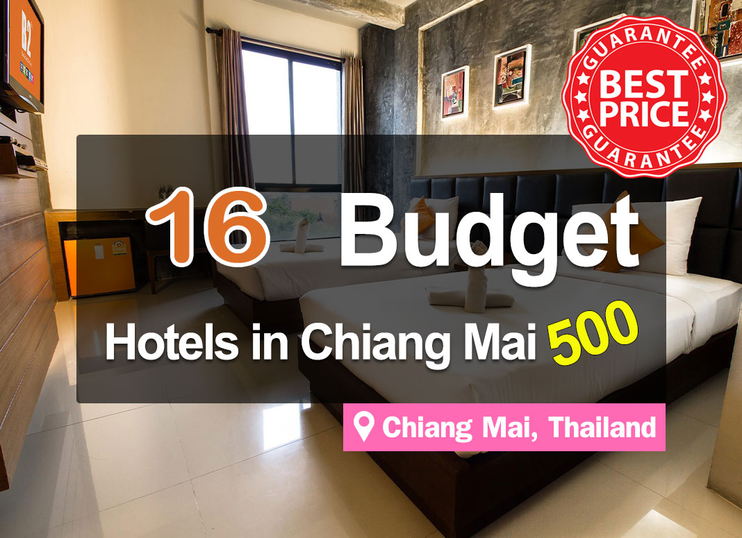 A Selection of 16 Hotel Accommodations in Chiang Mai, with room rates not exceeding 500 baht. Affordable and good.